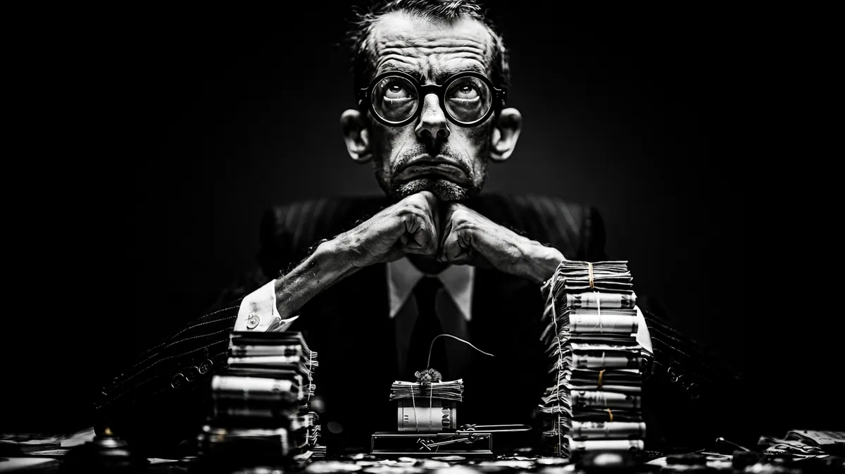 A miserly lawyer guarding stacks of banknotes — what does law firm SEO actually cost?